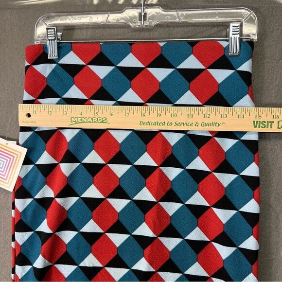 NWT Cassie small LulaRoe blue and red pencil skirt - Picture 3 of 7